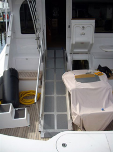 Wheelchair ramp on a 77' Hatteras